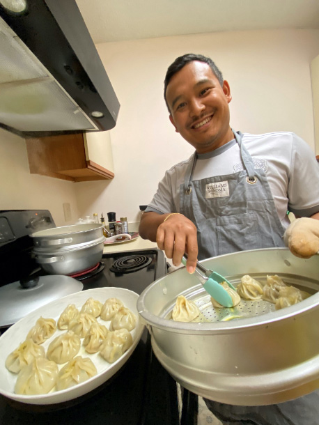 Sunil cooking Momo