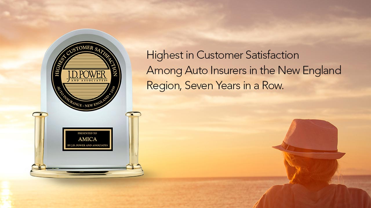 J.D. Power trophy: Amica received "Highest in Customer Satisfaction Among Auto Insurers - New England Region"