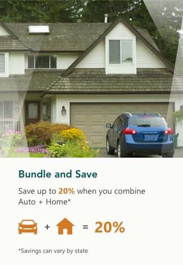 Bundle auto and home to save up to 20%