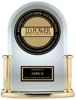 A J.D. Power trophy: Amica ranks "Highest in Customer Satisfaction With the Property Insurance Claims Experience, Eight Years in a Row."